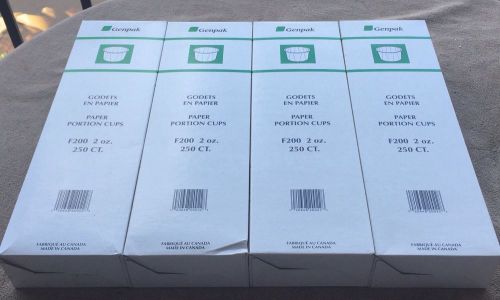 Lot of 4 genpak paper portion cups/f200-2oz/250 ct per box for sale