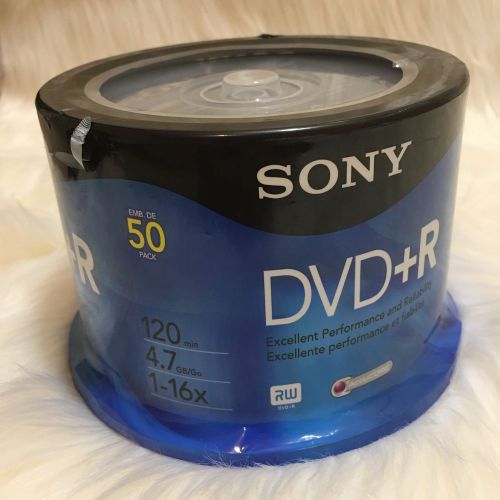 NEW Sony DVD+R 50 Pack 120 Min, 4.7 GB