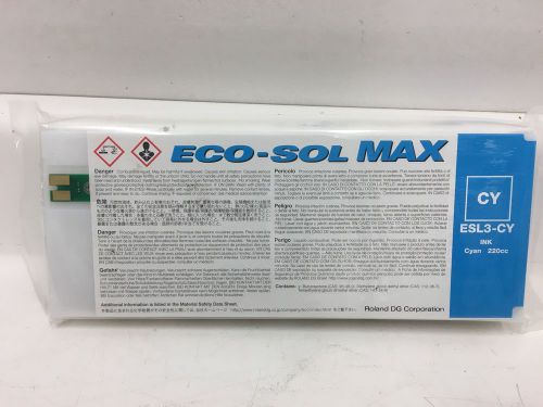 Roland ECO-SOL MAX ESL3-CY 220ml CYAN Ink Cartridge New Sealed