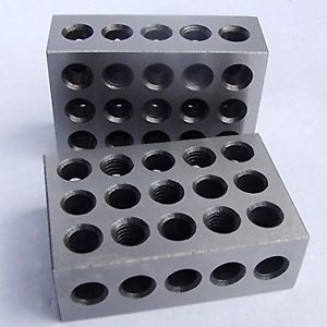 Hfs 1 pair 123 blocks 1-2-3 ultra precision .0002 hardened 23 holes 0.0002&#034; for sale