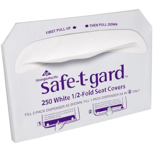 Safe-t-gard georgia pacific 1/2 fold toilet seat covers white for sale