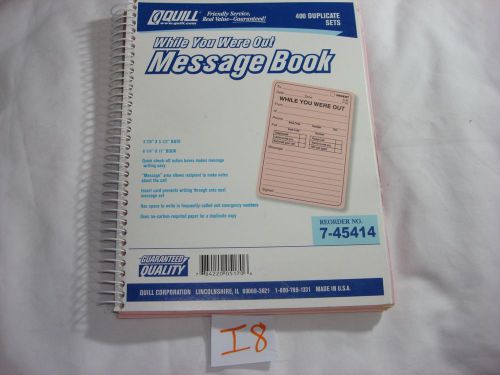 QUILL WHILE YOU WERE OUT W.Y.W.O. NOTES PHONE MESSAGE BOOK - 400 DUPLICATE SETS