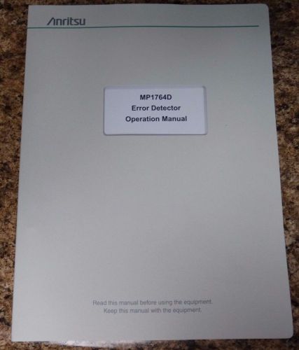 Anritsu MP1764D Error Detector Operation Manual