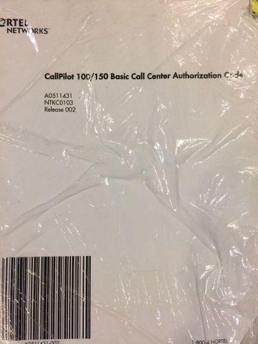 Nortel Networks- Call Pilot 100/150 Basic Call Center Auth Keycode- Qty of 3