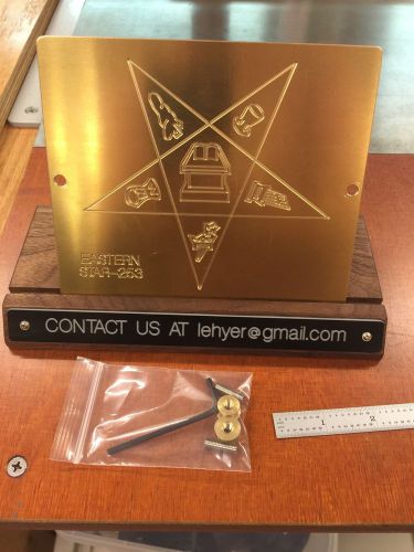 HUGE ORDER OF THE EASTERN STAR  ENGRAVING PLATE FOR NEW HERMES FONT TRAY