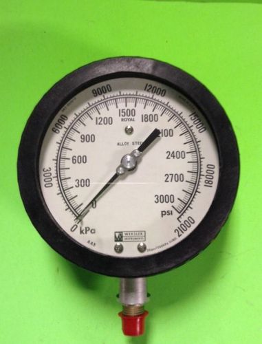 Weksler Instruments 4 1/2&#034; Royal Gage 0-3000 Psi - Used