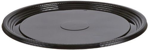 WNA CaterLine Casuals Plastic Platter Round Tray, 16-Inch, Black (25-Count)