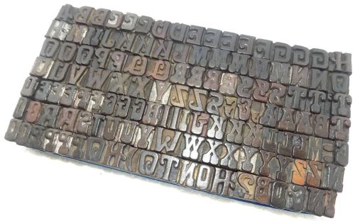132 piece Vintage Letterpress wood wooden type printing blocks 16 m.m. #bc-1469