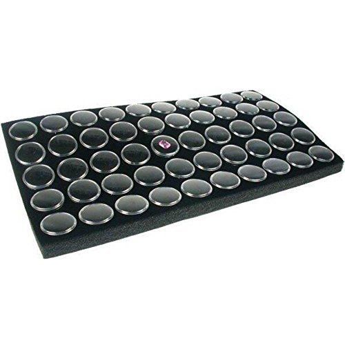 Jem Jewelry Tray Gemstone Display Small Parts contains 50 removable Jars - Black