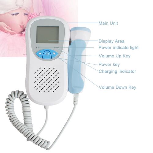 NEW Fetal Doppler LCD Prenatal Diagnose 3MHz Probe Heart Baby Sound Monitor