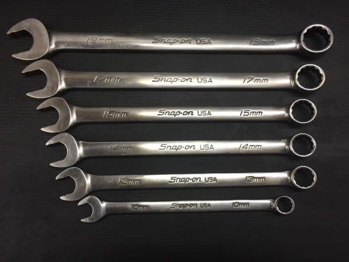 Snap-on 6pc 12-Point Flank Drive® Plus Standard Metric Combination Wrench Set