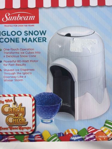 NEW!! Sunbeam Igloo Snow Cone Maker Shaved Ice Icee Machine Candy Crush Exclusiv