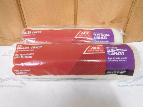 Ace Paint Roller Covers ~ Semi-Rough Surfaces ~ 2 Pack ~ NEW ~ Free Shipping