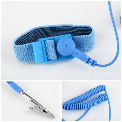 Anti static esd discharge band grounding wrist strap blue for sale
