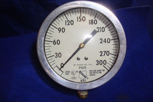 Vintage ashcroft pressure gauge fire protection service 0-300 psig for sale