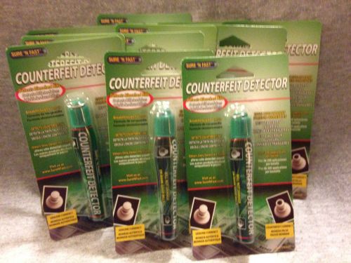 (12) Twelve Counterfeit Detector Pens!  Sure &#039;N Fast brand in retail box