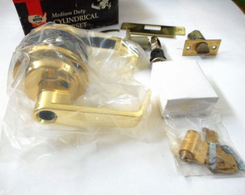 Locksmith dealer cylindrical lever entrance lock set brass keyed nos grade 2 com for sale