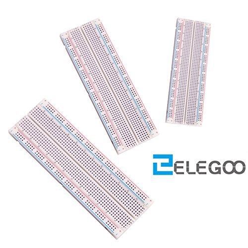 Elegoo 3pcs MB-102 Breadboard 830 Point Solderless Prototype PCB Board Kit for