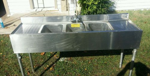 stainless steel 3 basin comm. sink