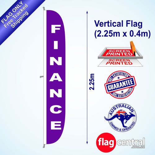 FINANCE Purple Vertical Flag Banner Heavy Duty Outdoor Banner Suit Car Yard