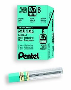 Pentel super hi-polymer lead refill, 0.7mm medium, b, 144 pieces of lead 50-b for sale
