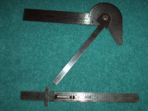 Pair general hardware usa tools-protractor/square/circle divider &amp; 6&#034; rule for sale