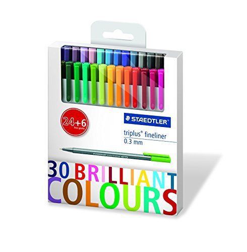 Staedtler triplus 334 c30p fine liner pens in 30 colours for sale