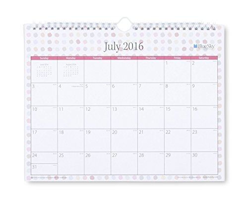 Blue Sky Candice Academic Year Monthly 11 x 8.75 Wall Calendar, Jul 2016 - Jun