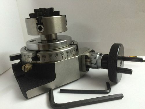 4&#034;(100 mm) horizontal vertical rotary table 4 slot+70 mm 4 jaws chuck+back plate for sale
