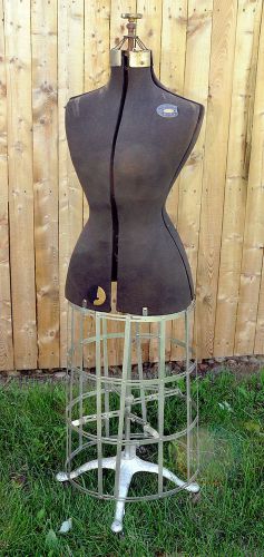 Steampunk look vintage l&amp;m acme adjustable dress form mannequin cast iron base for sale