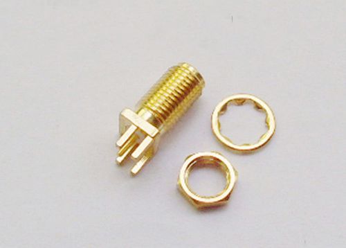 SMA connector for 0.8 mm PCB edge Female - socket long shaft + nut &amp; washer