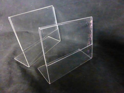 USED Lot of 2 Clear Slanted Acrylic 7 x 5.5 Sign Flyer Menu Holder Display