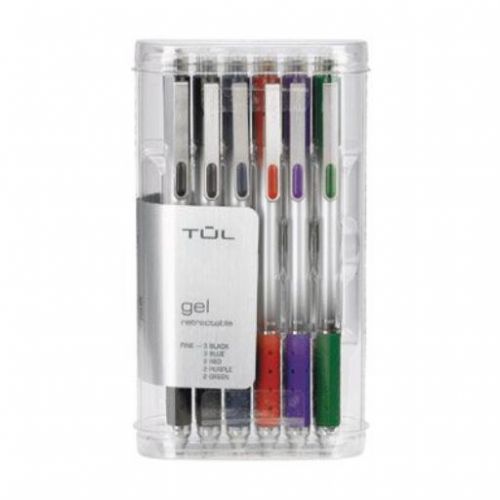 Tul Retractable Gel Pens 0.5 Mm Fine Point Assorted 12/Pk New
