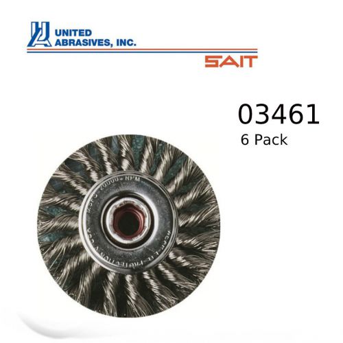 United Abrasives SAIT 03461 4&#034; by .020&#034; by 5/8-11 Knot Stainless Steel Wheel 6PK