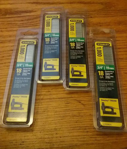 4 packs Stanley Bostitch SWK-BN075 - Pneumatic Brad Nails-3/4&#034; 18GA 19mm 1000