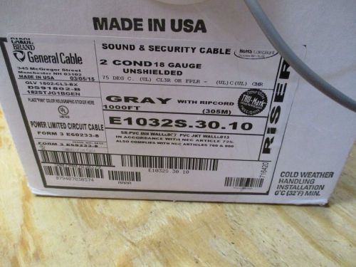 General cable e1032s.30.10 aprox 842ft  e1032s-1000nd alarm, security, sound for sale