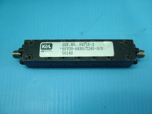 Filter CF: 6.82GHz Bandpass BW: 180MHz K&amp;L 6FV30-6820/T240-0/0 SMA