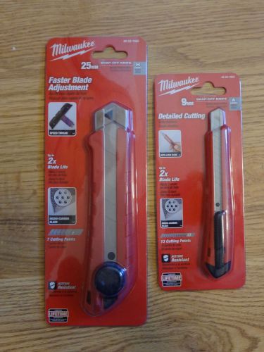 Set of 2 Milwaukee snap-off knife ( 48-22-1965 and 48-22-1963 )
