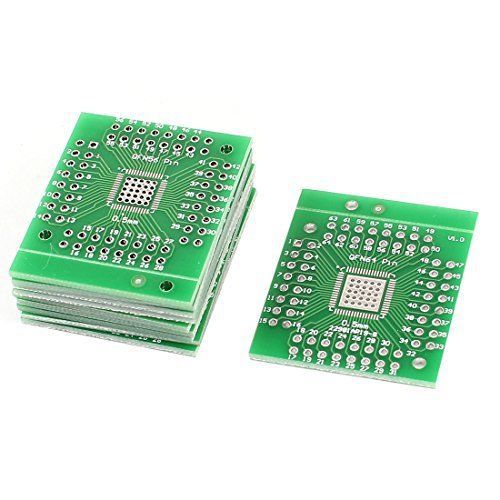 10 pcs qfn56 to qfp64 56 to 64 pin 0.5mm pitch dip pcb adapter plate for sale