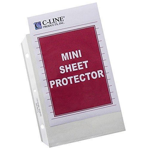C-Line Top Loading Heavyweight Poly Sheet Protectors, Clear, Mini Size, 8.5 x
