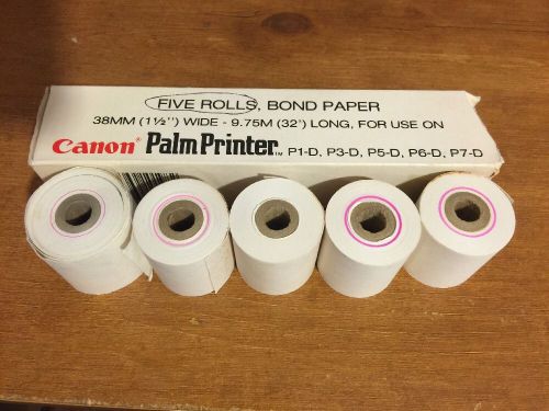 NOS 5 Canon Calculator Paper Rolls For Palm Printer Bond Paper FREE SHIPPING!!