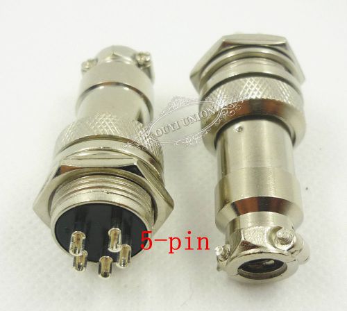 Aviation Plug Male Female Panel Power Chassis Metal Connector GX 16mm 5-Pin 1pcs