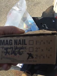 Mag nail 2-1/2&#034; x 1/4&#034;   survey nails lot of 500  100 count free shipping for sale