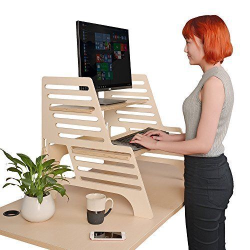 Thundesk desks height adjustable standing desk with lapdesk new for sale