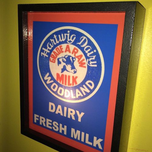 Hartwig Dairy Woodland Milk Cow Farm Kitchen Man Cave Advertising Lighted SIgn