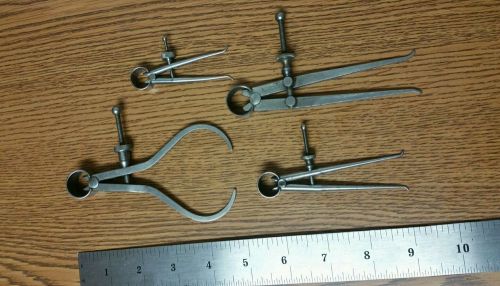 Vintage - starrett inside and outside calipers - lot of 4 - no reserve! ! ! for sale