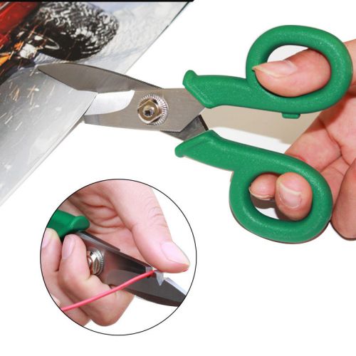 5.5&#034; multi purpose electrician scissors teeth shears cut file ream strip tools for sale
