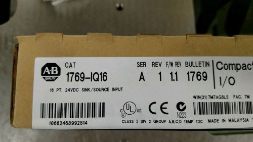 Allen Bradley Compact l/O 1769-lQ16 Ser A Rev2