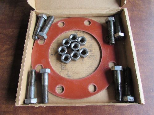 NEW 6&#034; Flange Pack 1/8&#034; RR FF Gasket and Plain Hex Bolts and Nuts