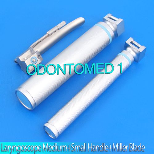 LARYNGOSCOPE MEDIUM+SMALL HANDLE+MILLER BLADE #1 INTUBATION ANESTHESIA SET